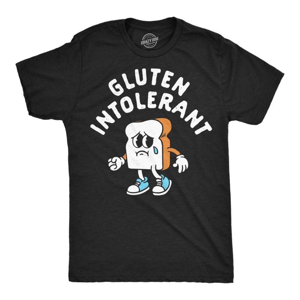 Mens Funny T Shirts Gluten Intolerant Sarcastic Food Joke Tee For Men
